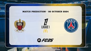 OGC Nice vs Paris SaintGermain FC  Prediction  202425 Ligue 1 McDonalds  EA FC 25 [upl. by Ecnav182]