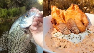 Fall Creek Fishing  Crappie Catch and Cook [upl. by Wylie]