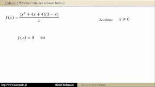 Wyznacz miejsca zerowe funkcji  zadanie 5 [upl. by Rossi]