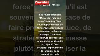 Proverbe Français  Mieux vaut ruse que force shorts [upl. by Artkele]