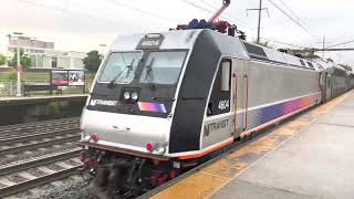 Amtrak  NJ Transit in the rain 52023 Hamilton Station NJ USA Northeast Corridor trainspotting [upl. by Enniroc]