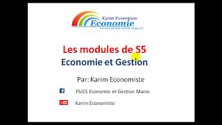 Présentation des modules de Semestre 5 Économie et Gestion [upl. by Aihsemek]