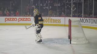 Providence Bruins goalie Michael DiPietro warms up 11124 [upl. by Elianora]