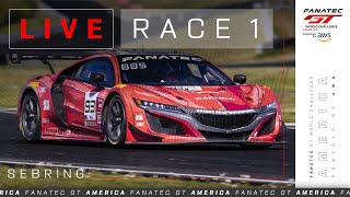 LIVE  Race 1  Sebring International Raceway  Fanatec GT America powered by AWS 2024 [upl. by Derr]