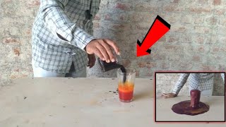 Potassium Permanganate VS Hydrogen Peroxide Solution  Awesome Chemical Reaction  LION OF GJ [upl. by Elbys]