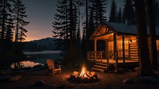 Cozy Camping Relaxing Night Music Piano Instrumental with Bonfire Ambience [upl. by Daffodil]