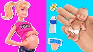 ACCESORIOS MINIATURA para BARBIE EMBARAZADA y el BEBÉ 👶🏻 Manualidades Fantásticas [upl. by Enitsua]