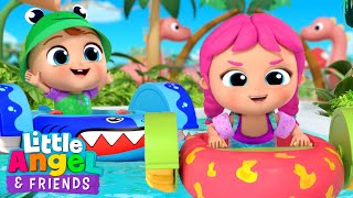 Row Row Row Your Boat at the Waterpark with Baby John  Little Angel And Friends Kid Songs [upl. by Etnahs]