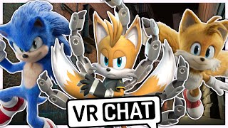 Movie Sonic and Movie Tails Meet Tails Nine In VRCHAT [upl. by Mundy]