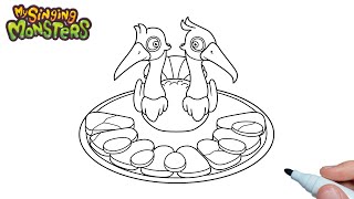 How to draw the Quibble from My Singing Monsters step by step [upl. by Tem]