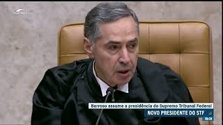 Em discurso de posse Barroso destaca compromisso democrático das instituições [upl. by Roxie752]