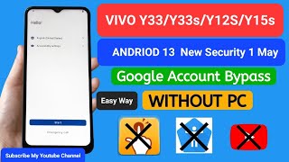 Vivo Frp Bypass Y33Y33sY15sY02Y02AY02sV2109Bypass Android 13WITHOUT PC New Security [upl. by Merras]