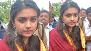 Actress Keerthi Suresh Visits Tirupathi After Mahanati Movie Success [upl. by Ule]