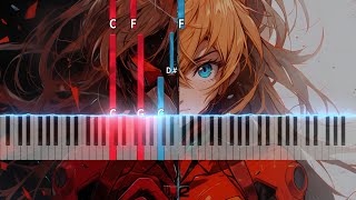 Evangelion  A Cruel Angels Thesis Synthesia Midi Piano Tutorial amp Download [upl. by Aikemat364]