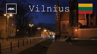 Evening city tour in Vilnius Lithuania old town 4k pov walk April 2023 [upl. by Pansie]