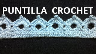 PUNTILLA en tejido crochet o ganchillo n° 38 tutorial paso a paso Moda a Crochet [upl. by Ledoux452]