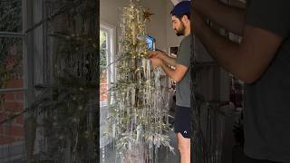 Viral Tinsel Tree DIY 🎄 holiday tinseltree christmas [upl. by Peper]