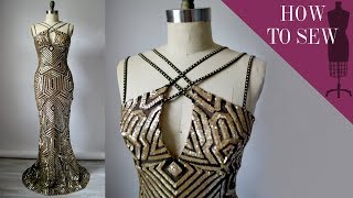 How To Sew A Geometric Sequin Mermaid Gown [upl. by Ihcego]