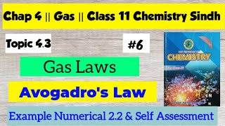 Avogadros Law  Example 22  Chap 4  Class 11 Chemistry Sindh board [upl. by Radec]