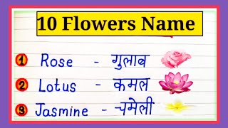 10 flowers name10 flowers name English and Hindi10 phoolon ke naam flowers name [upl. by Nylirem691]