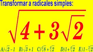 De Radicales Dobles a Simples  Problema Resuelto Nivel UNI  Examen de Ingreso a la Universidad [upl. by Lemieux]