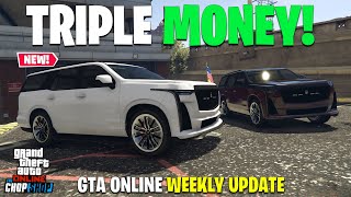 GTA ONLINE WEEKLY UPDATE NEW CAR TRIPLE MONEY amp DISCOUNTS [upl. by Barthelemy70]