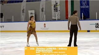 Christina CARREIRAAnthony PONOMARENKO USA FD  Budapest Trophy 2024 [upl. by Mit]