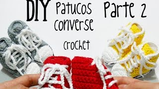 DIY Patucos Converse Parte 2 crochetganchillo tutorial [upl. by Nert443]