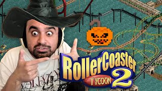 Squeex makes a SPOOOOKY themepark in Rollercoaster Tycoon [upl. by Hcone]