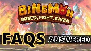 BINEMON  FREQUENTLY ASKED QUESTIONS ABOUT THIS NEW NFT PLAYTOEARN [upl. by Ursal]