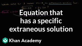 Extraneous solutions of radical equations example 2  High School Math  Khan Academy [upl. by Ahens]