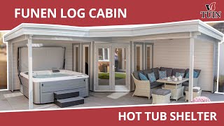 Funen Log Cabin  Hot Tub Shelter  TUIN [upl. by Acisej214]