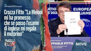 Crozza Fitto quotLa Meloni mi ha promesso che se passo lesame di inglese mi regala il motorinoquot [upl. by Ativet654]