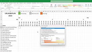 Excel Urlaubsplaner 2025 für Mitarbeiter erstellen  mit Feiertagen Urlaubskalender [upl. by Nodroj793]