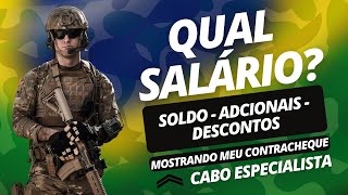 QUAL SALÁRIO DE UM CABO ESPECIALISTA TEMPORÁRIO DO EXÉRCITO  soldo adicionais e descontos [upl. by Lj972]