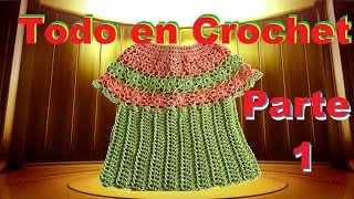 blusa a crochet  paso a paso  tejido para niñas  parte 1 [upl. by Notsecnirp]