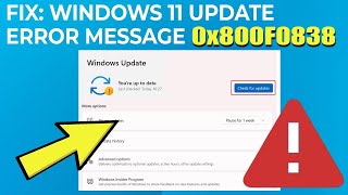 Solved ✔️ Error 0x800F0838 Windows 11 Update ⚒️ Fix Error 0x800F0838 [upl. by Cindy]
