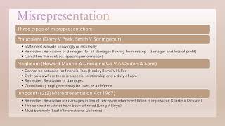 Misrepresentation summary [upl. by Aynotan]