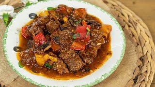 Make this Cozy Greek Beef Stew with Peppers amp Mushrooms [upl. by Stefa336]