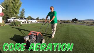 Aerate the Lawn CORE AERATION Raise a sprinkler head [upl. by Norred396]