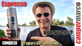 Kleine Wanderung und frischer Espresso unterwegs  Conqueco tragbare 12V Kaffeemaschine mit Akku [upl. by Ainyt]