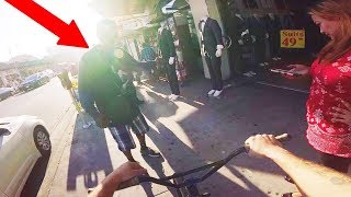 FOOTAGE This guy tried to start a fight with me BMX IN COMPTON [upl. by Eiramesor]