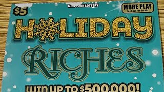 5 Tickets NEW Holiday Riches NYC NY Lottery Scratch Off Tickets [upl. by Brasca286]