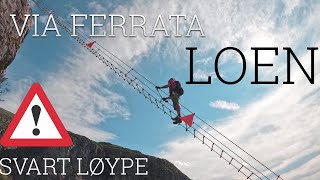 Jeg går Via Ferrata Loen Svart Løype [upl. by Kimmy]