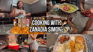 COOKING WITH ZANADIA SIMONE 👩‍🍳 burgers  dip  pasta  deviled eggs  flavored wings [upl. by Stutman]