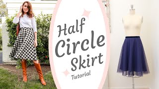 DIY Half CIRCLE SKIRT Sewing Tutorial  Fully Lined amp Invisible Zipper [upl. by Machute]