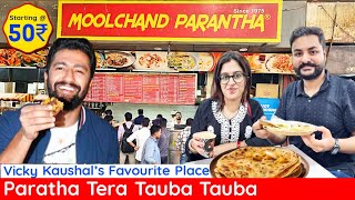 🍽️ Delhi Street Food  Moolchand Parantha  Best Paratha in Delhi  Best Street Food In Delhi [upl. by Leacim769]