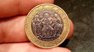 2015 MAGNA CARTA £2 Coin VALUE  REVIEW 800th Anniversary of the Magna Carta [upl. by Noremac]