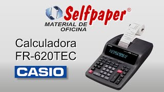 Calculadora impresora Casio FR620TEC rollo papel [upl. by Euqinoj911]