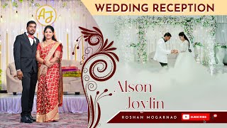 WEDDING RECEPTION OF ALSON SANDEEP  JONITA JOYLIN  ROSHAN MOGARNAD PHOTOGRAPHY [upl. by Llertnad]